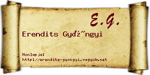 Erendits Gyöngyi névjegykártya