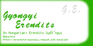 gyongyi erendits business card